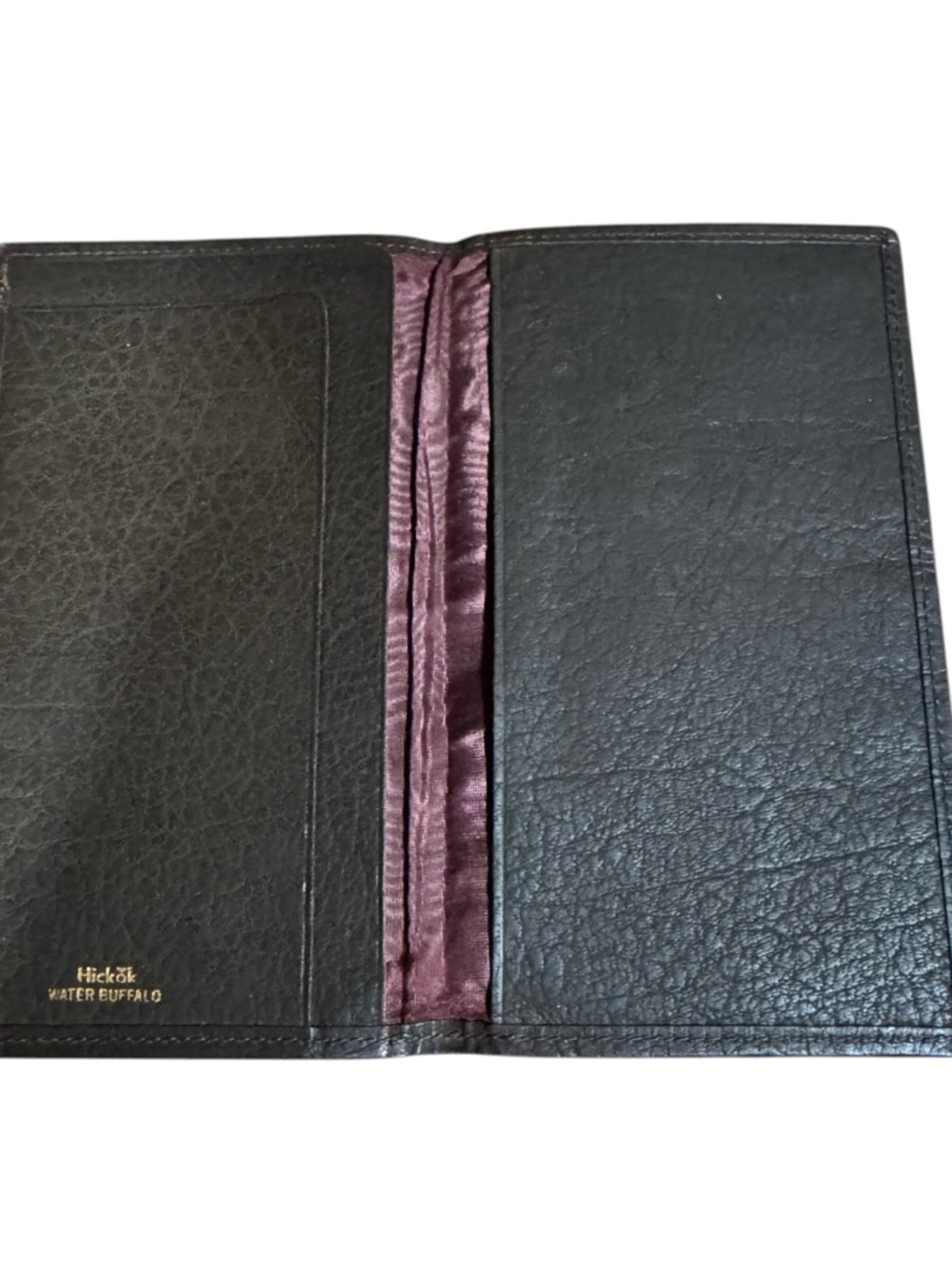 Vintage HICKOK Black Buffalo Leather Card Holder Passport